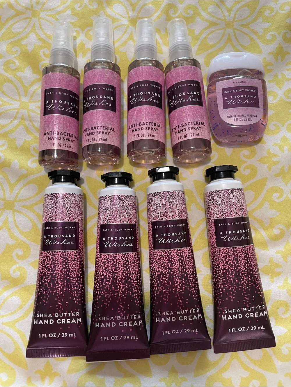 Bath & Body Works 9 Piece A Thousand Wishes Hand Creams & Antibac Set NWT